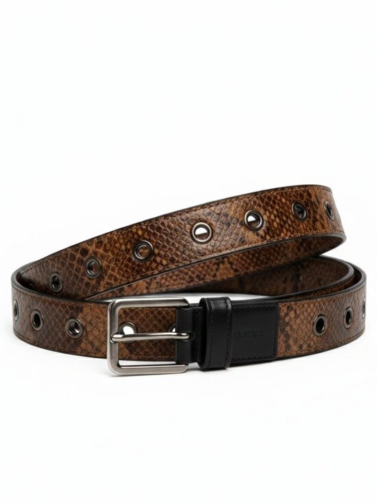 ♥️FATHER\'S DAY! Via Spiga Textured Leather Belt Brown Luxe Men\'s NEW - S main image 5